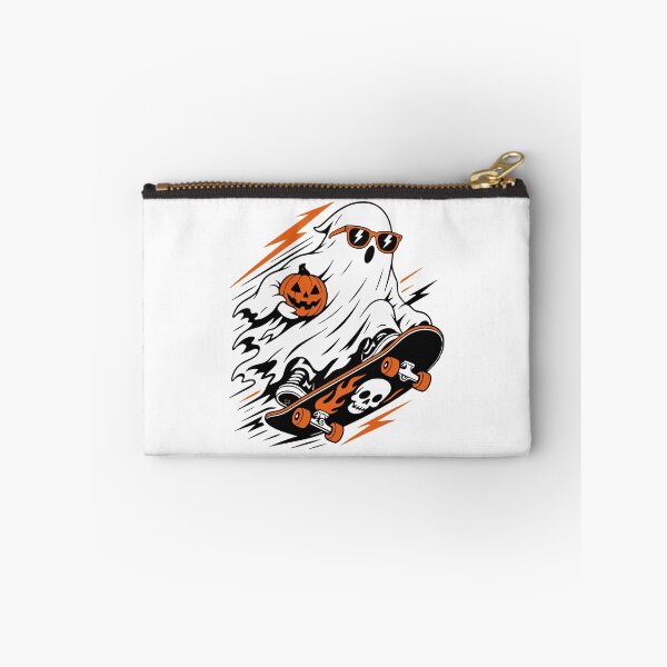 Item preview, Cool Skater Ghost Halloween Pumpkin Skateboard designed and sold by Simon-art-land.