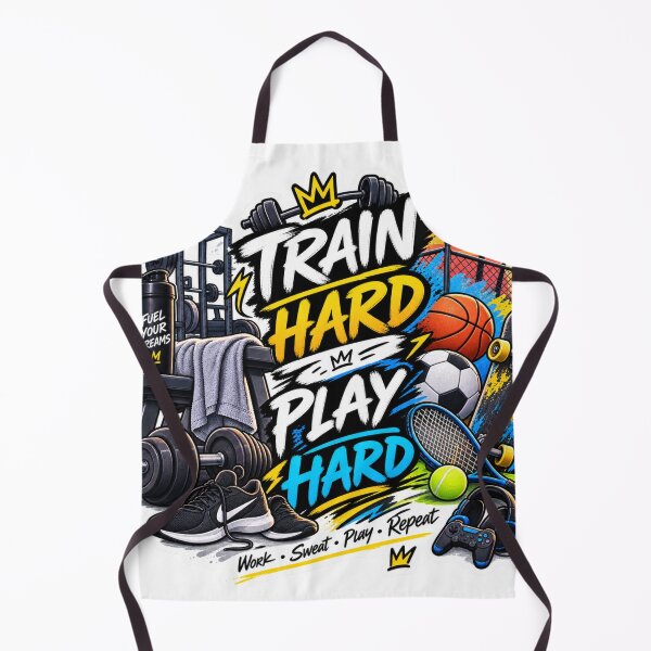 Item preview, Train Hard Play Hard Sports Sticker | Gym Basketball Soccer Skateboard Tennis designed and sold by Genzfirevibes.