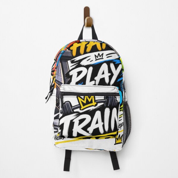 Item preview, Train Hard Play Hard Sports Sticker | Gym Basketball Soccer Skateboard Tennis designed and sold by Genzfirevibes.