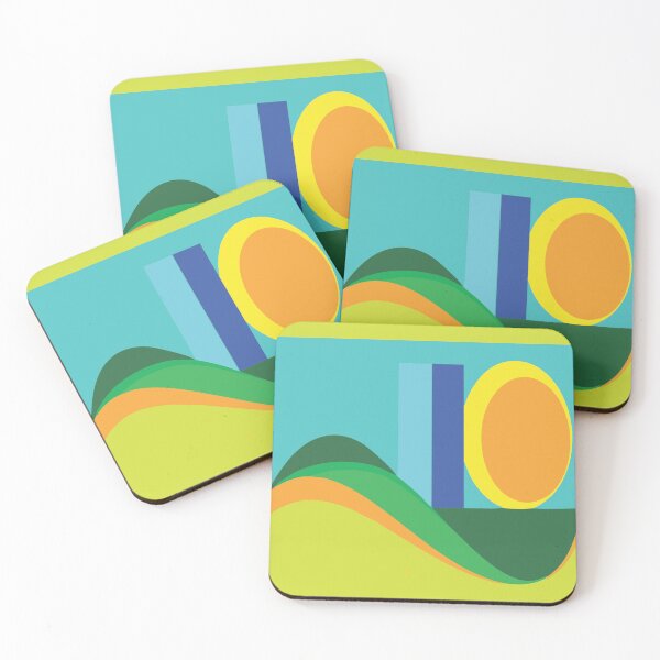 Item preview,  Geometric Sunset with Layered Color Waves and Bold Shapes" designed and sold by Johnnies.
