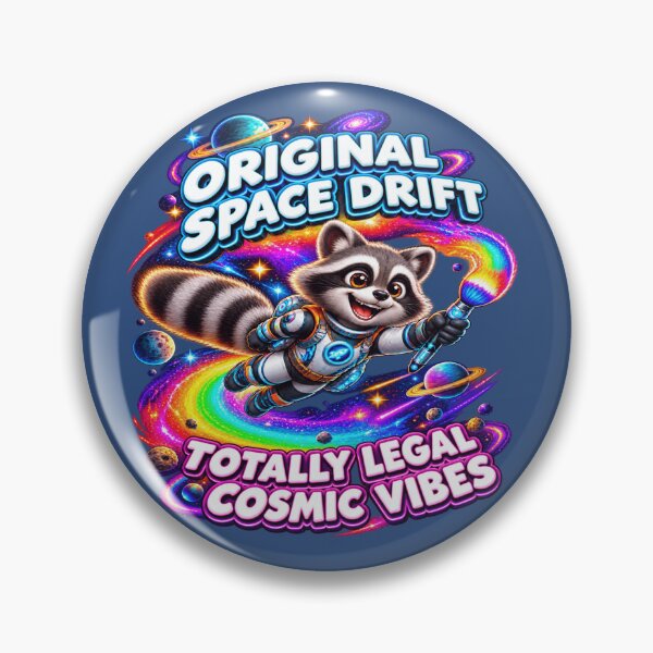 Item preview, Cosmic Drifter — Rocky the Raccoon of the Neon Frontier designed and sold by SynthWaveR.