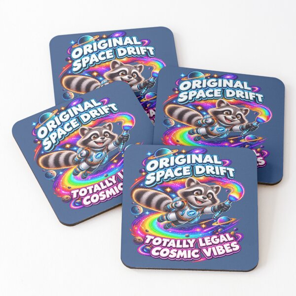 Item preview, Cosmic Drifter — Rocky the Raccoon of the Neon Frontier designed and sold by SynthWaveR.