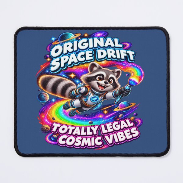 Item preview, Cosmic Drifter — Rocky the Raccoon of the Neon Frontier designed and sold by SynthWaveR.