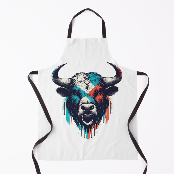 Item preview, Street Art Bull Head, Teal Coral Graffiti designed and sold by gkhanco.