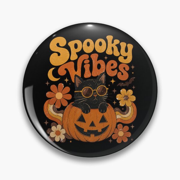 Item preview, Spooky Vibes Groovy Halloween Black Cat in Pumpkin designed and sold by LOL-N-LIFESTYLE.