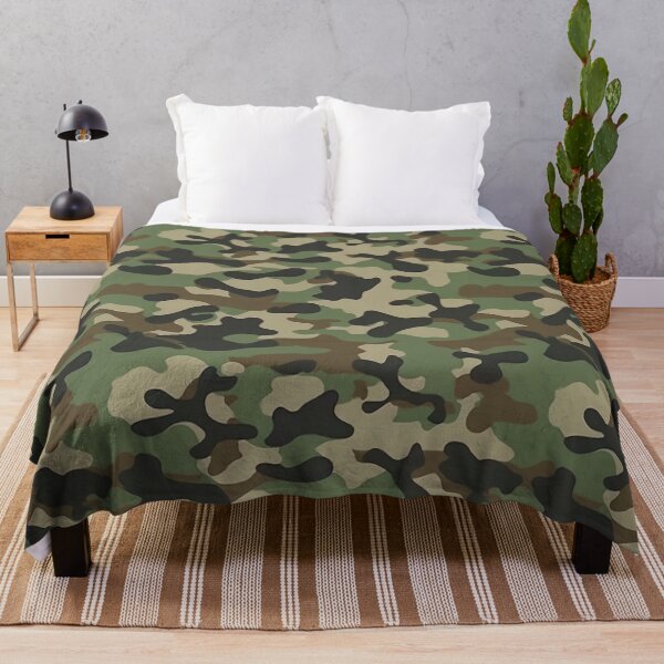 Item preview, Woodland Camo Pattern Classic Green Brown Military Camouflage designed and sold by Nine Lives Studio.