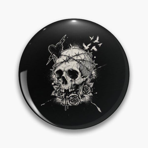 Item preview, Skull and Roses Emo Gift for Gothic Tattoo Style Lovers designed and sold by Say It With Ink.