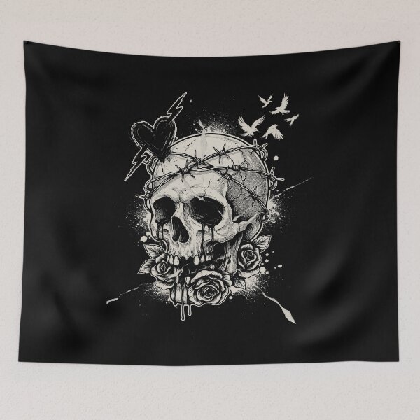 Item preview, Skull and Roses Emo Gift for Gothic Tattoo Style Lovers designed and sold by Say It With Ink.