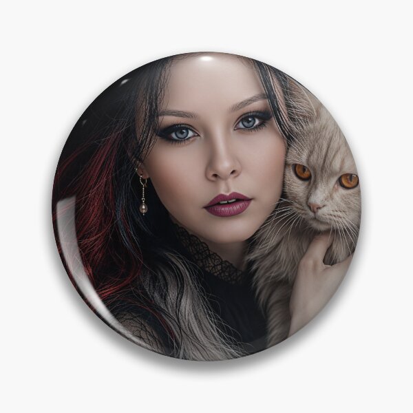 Item preview, Gothic Witch and White Cat – Dark Magical Woman with Black Hat designed and sold by WhimsyWink.