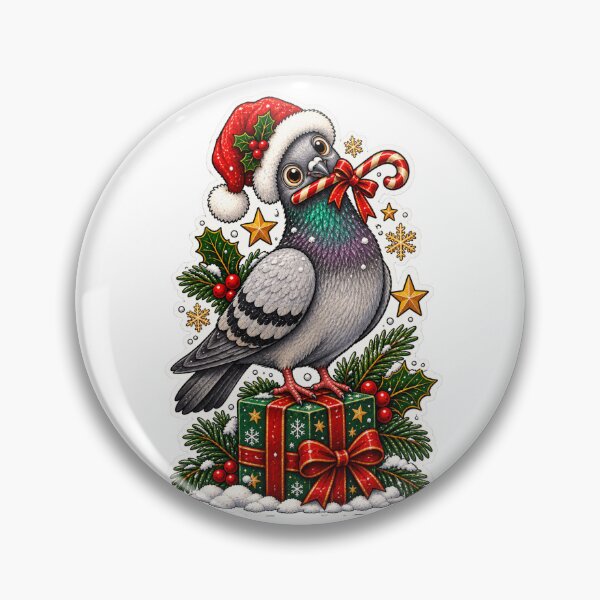 Item preview, Christmas Pigeon with Candy Cane | Cute Santa Bird Holiday Design designed and sold by MrDev.