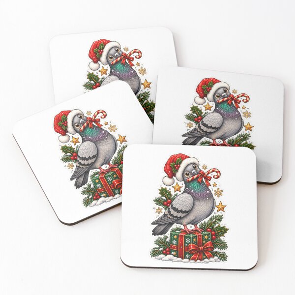 Item preview, Christmas Pigeon with Candy Cane | Cute Santa Bird Holiday Design designed and sold by MrDev.