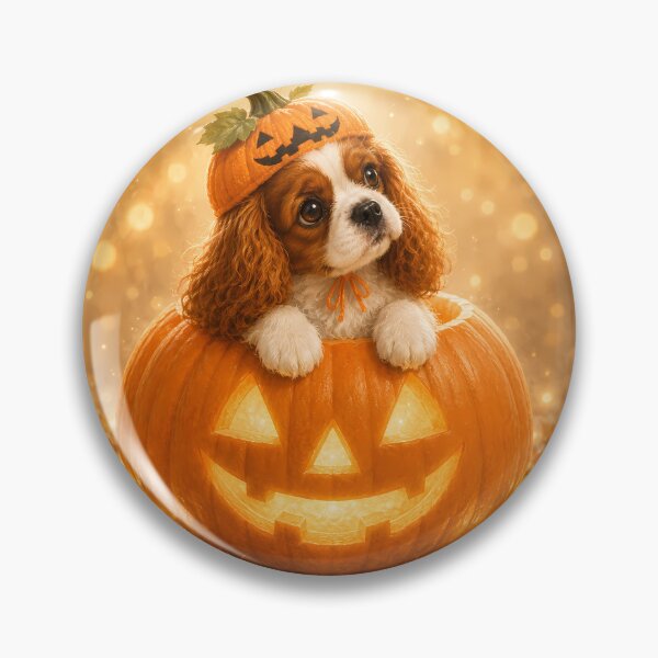 Item preview, Cavalier King Charles Spaniel Halloween Pumpkin – Cute Jack O Lantern Dog designed and sold by ManJiangHong.