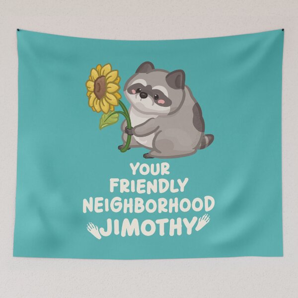 Item preview, Your Friendly Neighborhood Jimothy Raccoon Light Font Version designed and sold by Khotekmei.