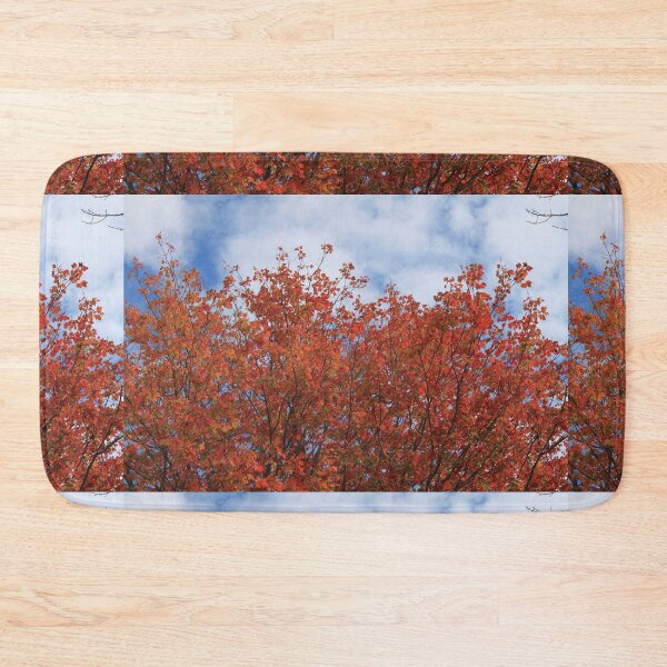 Item preview, Fall red maple trees against blue sky. designed and sold by naturematters.
