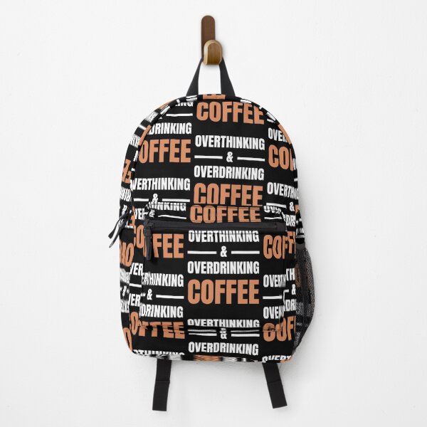 Item preview, Overthinking And Overdrinking Coffee Funny Caffeine Lover Typography Quote designed and sold by Akkhay.