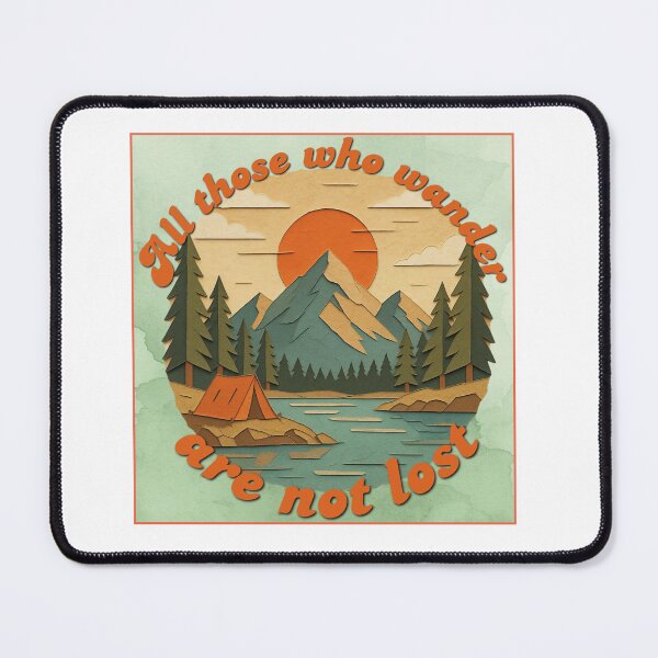 Item preview, All Those Who Wander Are Not Lost – Mountain Camping Papercut Art designed and sold by DonnaRaine.