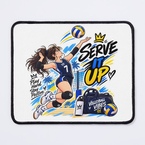 Item preview, Serve It Up Volleyball Girl Sticker | Cute Volleyball Player Sports Sticker designed and sold by Genzfirevibes.
