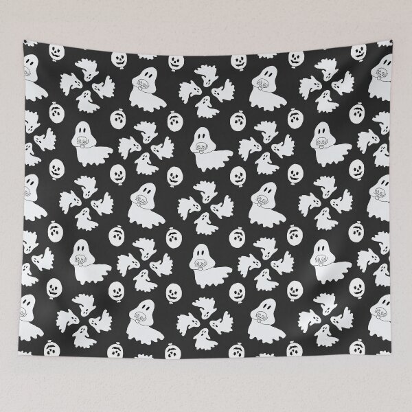 Item preview, Cute and Spooky Halloween Ghosts with Skulls and Balloons designed and sold by studiodrchicken.