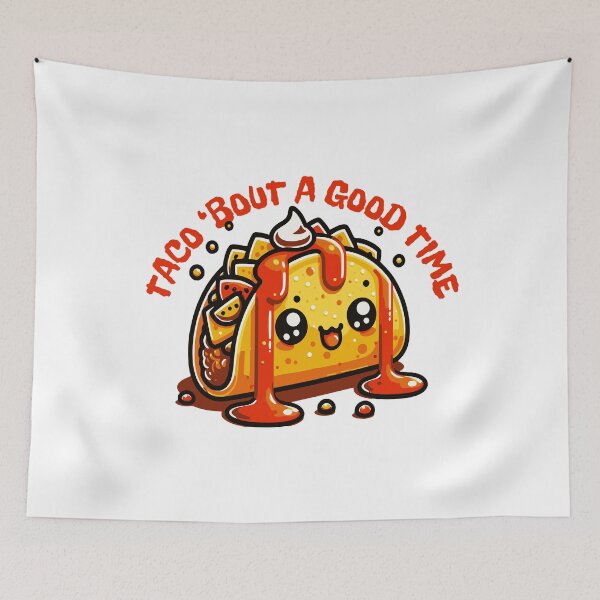 Item preview, Kawaii Taco Bout A Good Time Food Pun designed and sold by drchzak.
