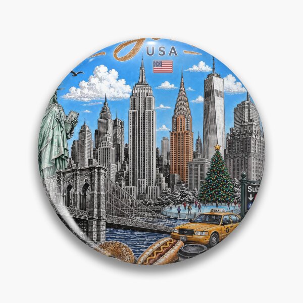 Item preview, New York City Vintage Travel Poster Art designed and sold by MiSC Studio.