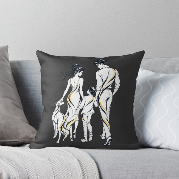 Item preview, Black , White and Gold Family Walk Line Art designed and sold by PrintGo26.