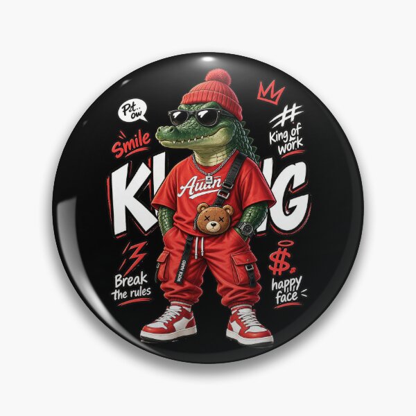Item preview, Cool Crocodile Streetwear King – Funny Rebellious Croc Character designed and sold by limos.
