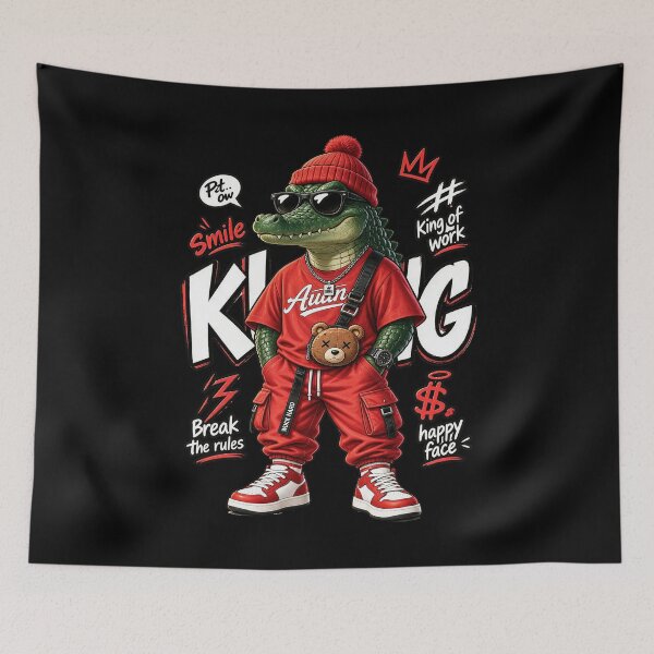 Item preview, Cool Crocodile Streetwear King – Funny Rebellious Croc Character designed and sold by limos.