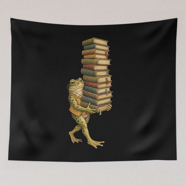 Item preview, Vintage Frog Librarian Carrying Books Book Lover designed and sold by CG Studio.