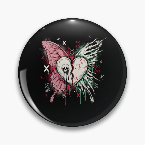 Item preview, Broken Heart Butterfly Emo Gift for Goth Aesthetic Fans designed and sold by Say It With Ink.