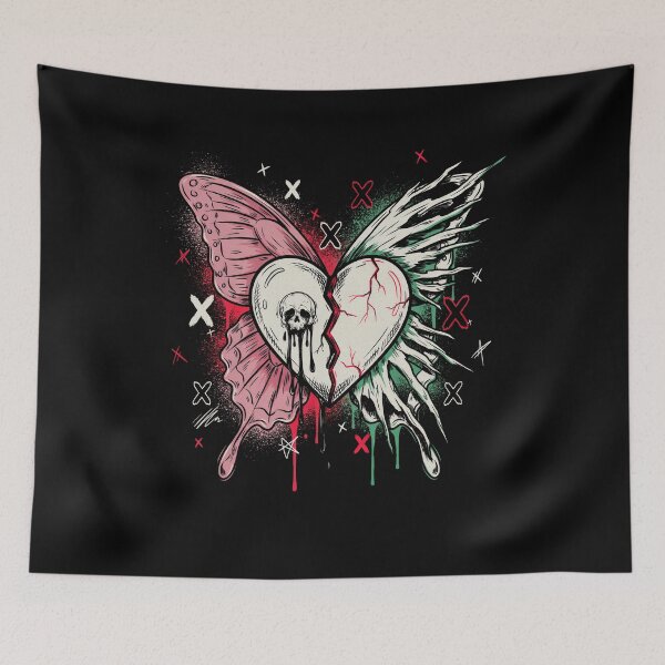 Item preview, Broken Heart Butterfly Emo Gift for Goth Aesthetic Fans designed and sold by Say It With Ink.