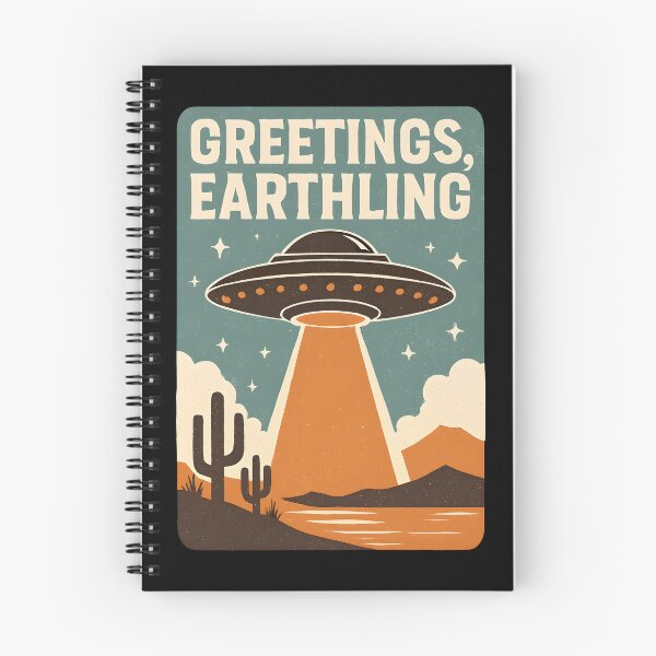 Item preview, Greetings Earthling Retro UFO Flying Saucer designed and sold by Photo-Sphere101.