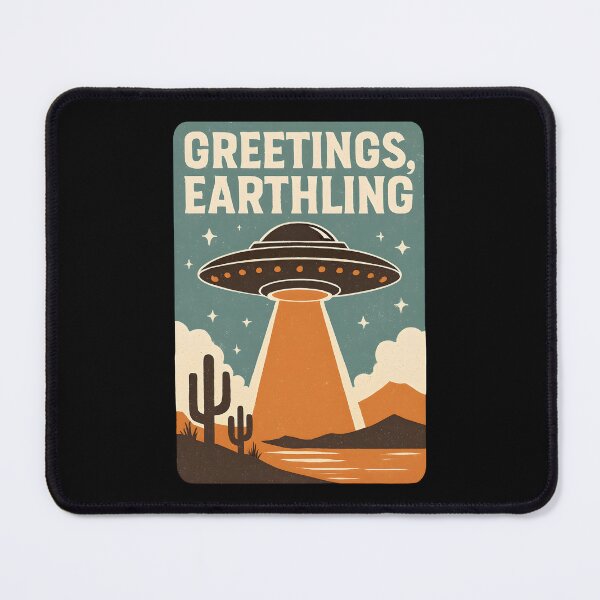 Item preview, Greetings Earthling Retro UFO Flying Saucer designed and sold by Photo-Sphere101.