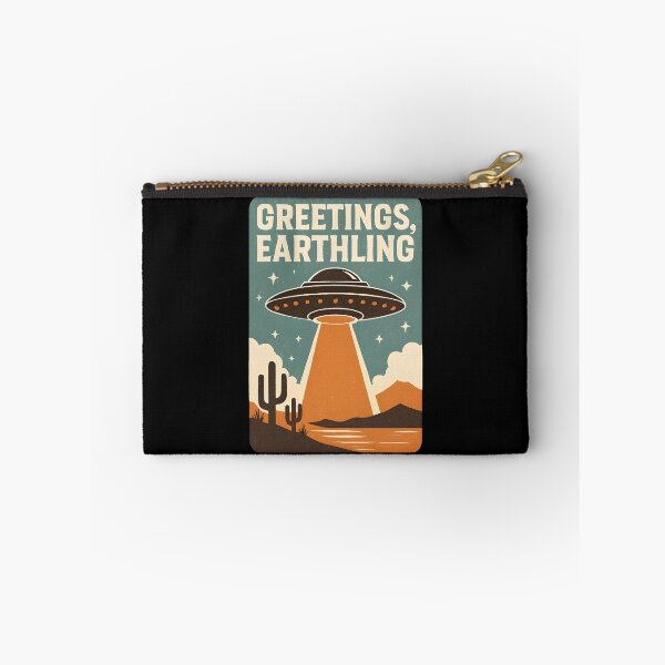 Item preview, Greetings Earthling Retro UFO Flying Saucer designed and sold by Photo-Sphere101.