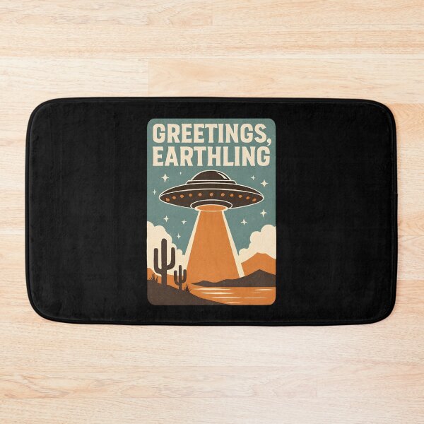 Item preview, Greetings Earthling Retro UFO Flying Saucer designed and sold by Photo-Sphere101.