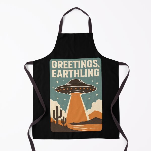 Item preview, Greetings Earthling Retro UFO Flying Saucer designed and sold by Photo-Sphere101.