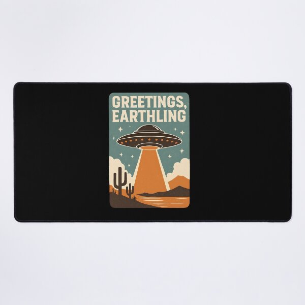 Item preview, Greetings Earthling Retro UFO Flying Saucer designed and sold by Photo-Sphere101.