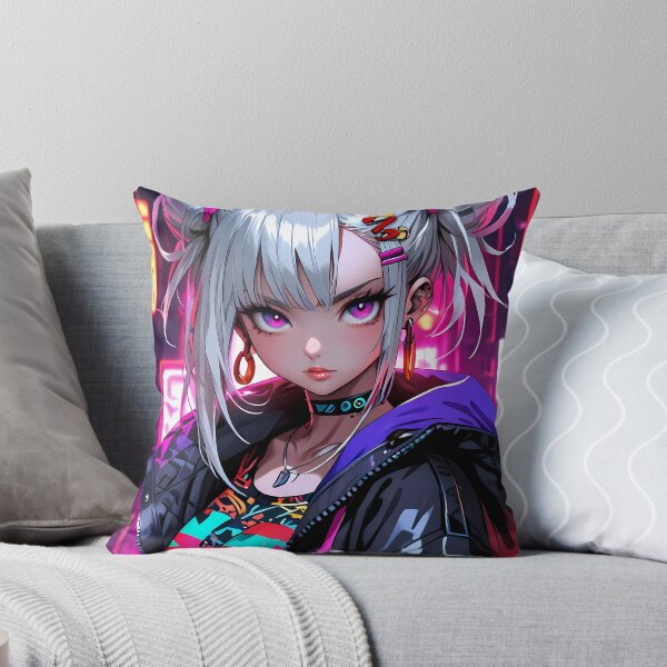 Item preview, Cyberpunk Anime Girl with Neon Hair and Futuristic Attire designed and sold by RecortShirt.