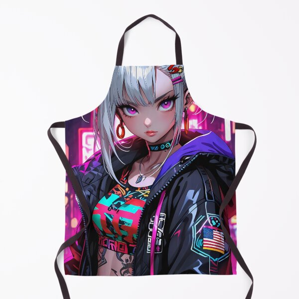 Item preview, Cyberpunk Anime Girl with Neon Hair and Futuristic Attire designed and sold by RecortShirt.