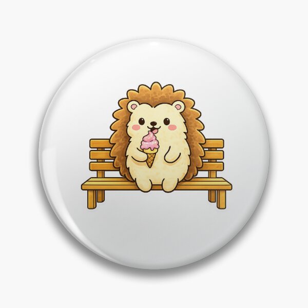 Item preview, Cute Hedgehog Eating Ice Cream Bench  designed and sold by Pencil .