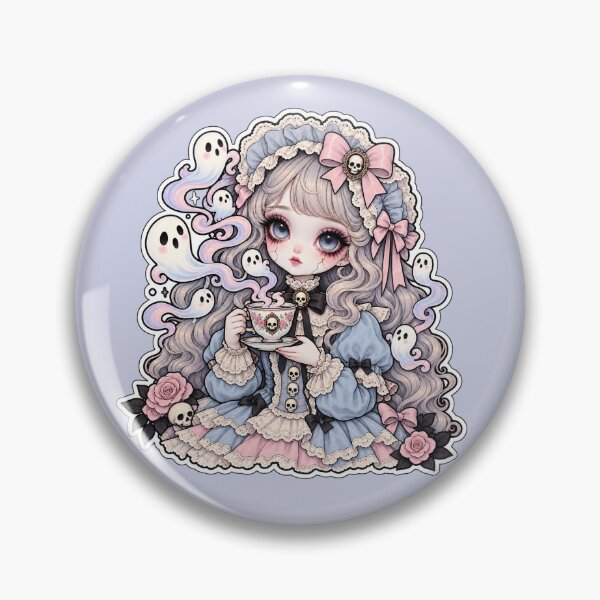 Item preview, Ghost Tea Doll | Creepy Cute Pastel Gothic Porcelain Art designed and sold by DmaarGroup.