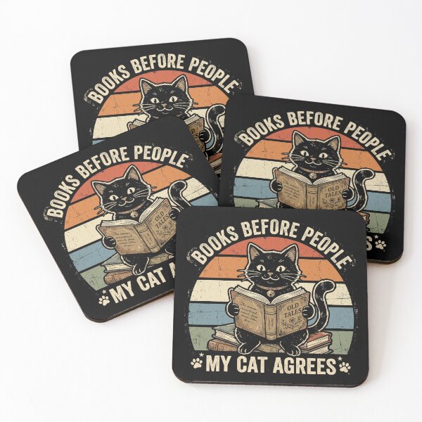 Item preview, Funny Book Lover Cat – Books Before People Vintage Reading Design designed and sold by TeeStyle.mr.