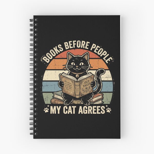 Item preview, Divertido gato amante de los libros: Los libros antes que las personas. Diseño de lectura vintage. designed and sold by TeeStyle.mr.