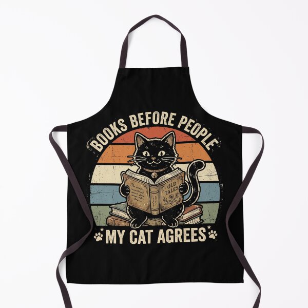 Item preview, Funny Book Lover Cat – Books Before People Vintage Reading Design designed and sold by TeeStyle.mr.
