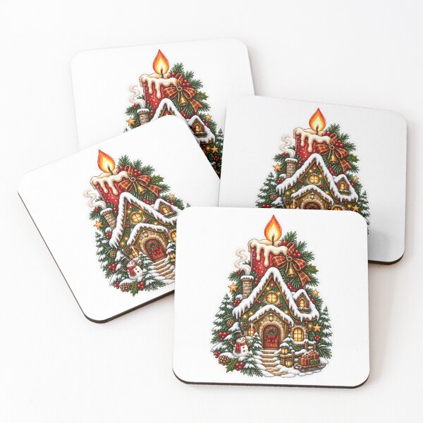 Item preview, Cozy Christmas Candle Cottage | Magical Snowy Holiday Home designed and sold by MrDev.