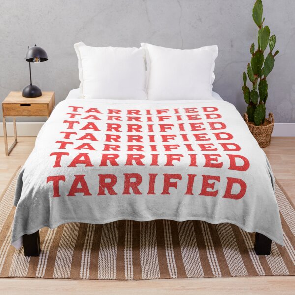 Item preview, Tarrified Repeating Red Typography Economic Protest Anti Trump designed and sold by drchzak.