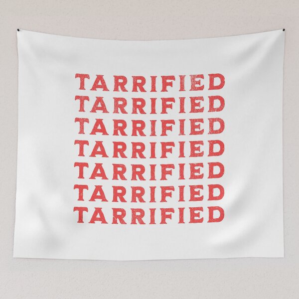 Item preview, Tarrified Repeating Red Typography Economic Protest Anti Trump designed and sold by drchzak.