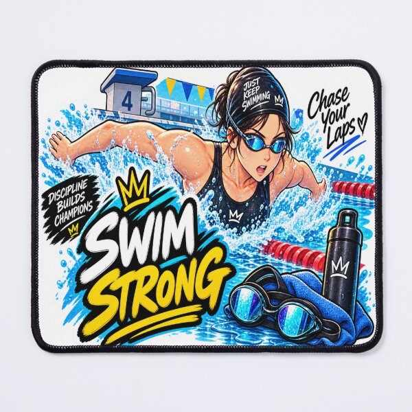 Item preview, Swim Strong Swimming Girl Sticker | Cute Swimmer Sports Motivation Sticker designed and sold by Genzfirevibes.