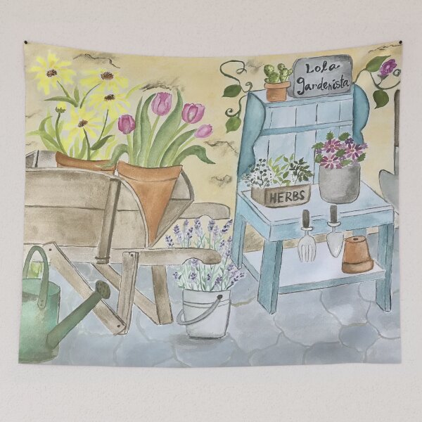 Item preview, Lola Gardenista – Whimsical Watercolor Garden designed and sold by DIY by Daphne Co..
