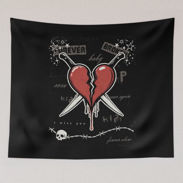 Item preview, Forever Broken Emo Gift for Heartbreak and Breakup Humor designed and sold by Say It With Ink.