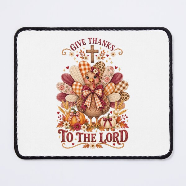 Item preview, Christian Turkey , Give Thanks to the Lord, Watercolor Thanksgiving Coquette Bow Design designed and sold by Pattranit56.